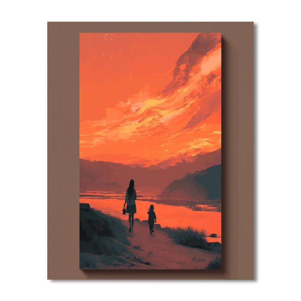 Sunset Stroll With Mom Paint By Numbers Kits