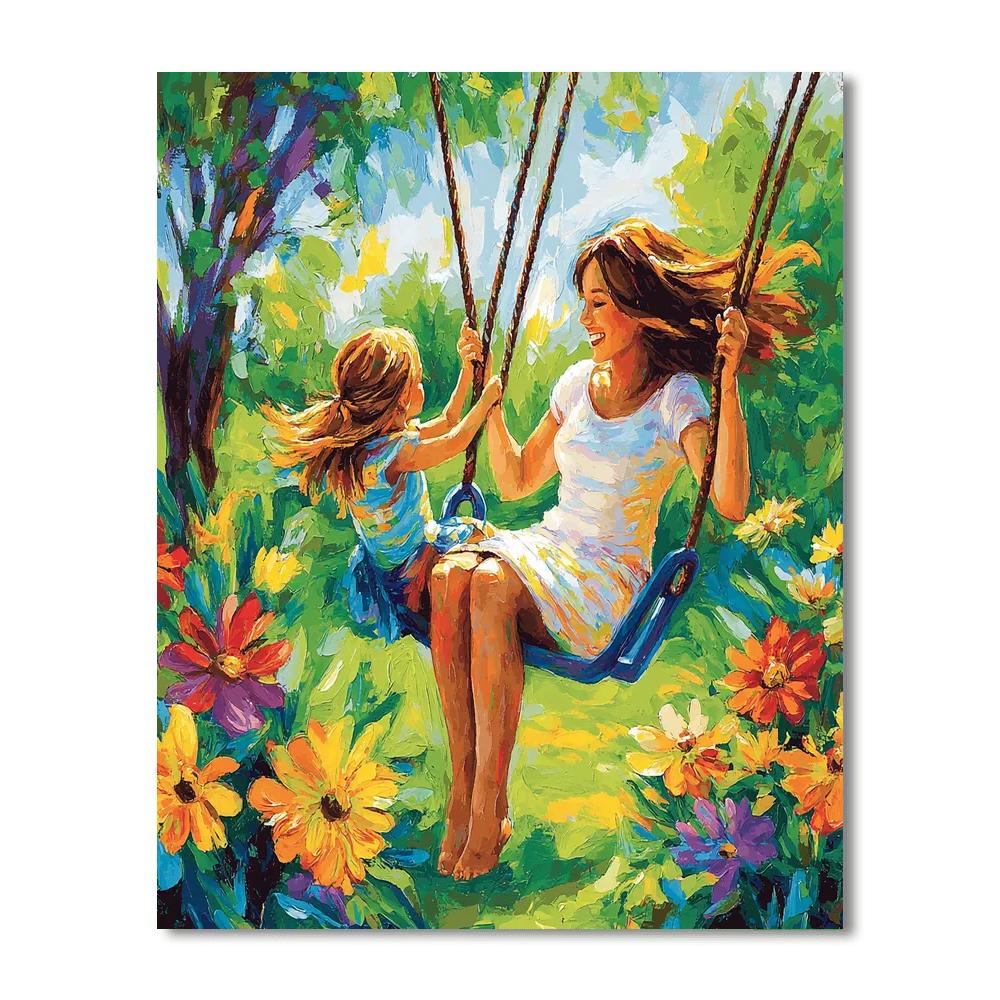 Mom And Me On A Swing Numbered Painting Kits