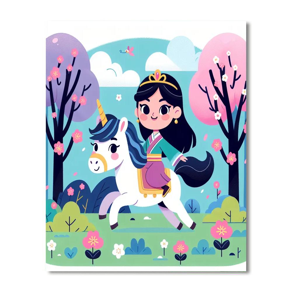 Princess And The Unicorn Paint By Number