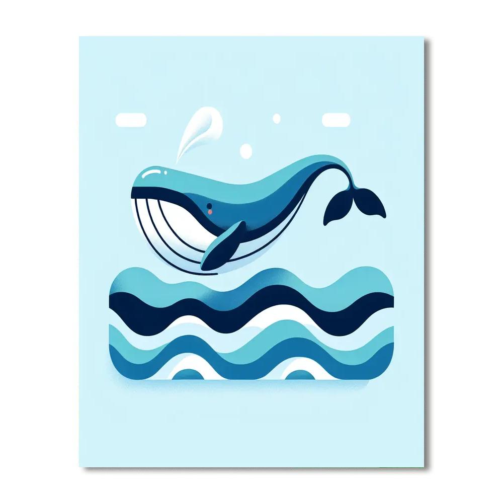 Whimsical Whale Voyage Painting Number Kit