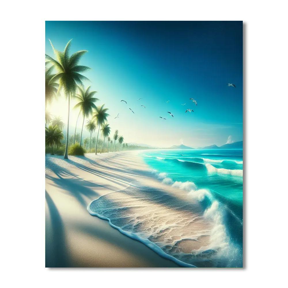 Exotic Beachfront Paradise Paint By Numbers Art