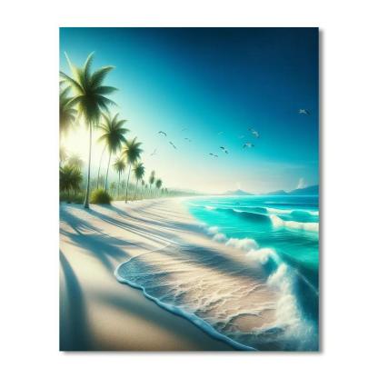 Exotic Beachfront Paradise Paint By Numbers Art