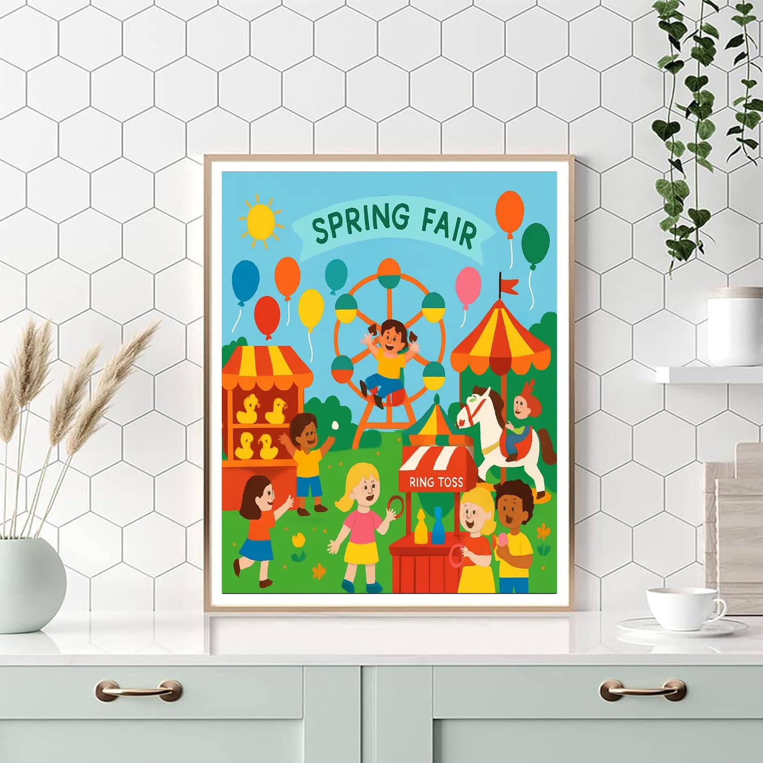 Spring Fair Festival Painting By Numbers Kit