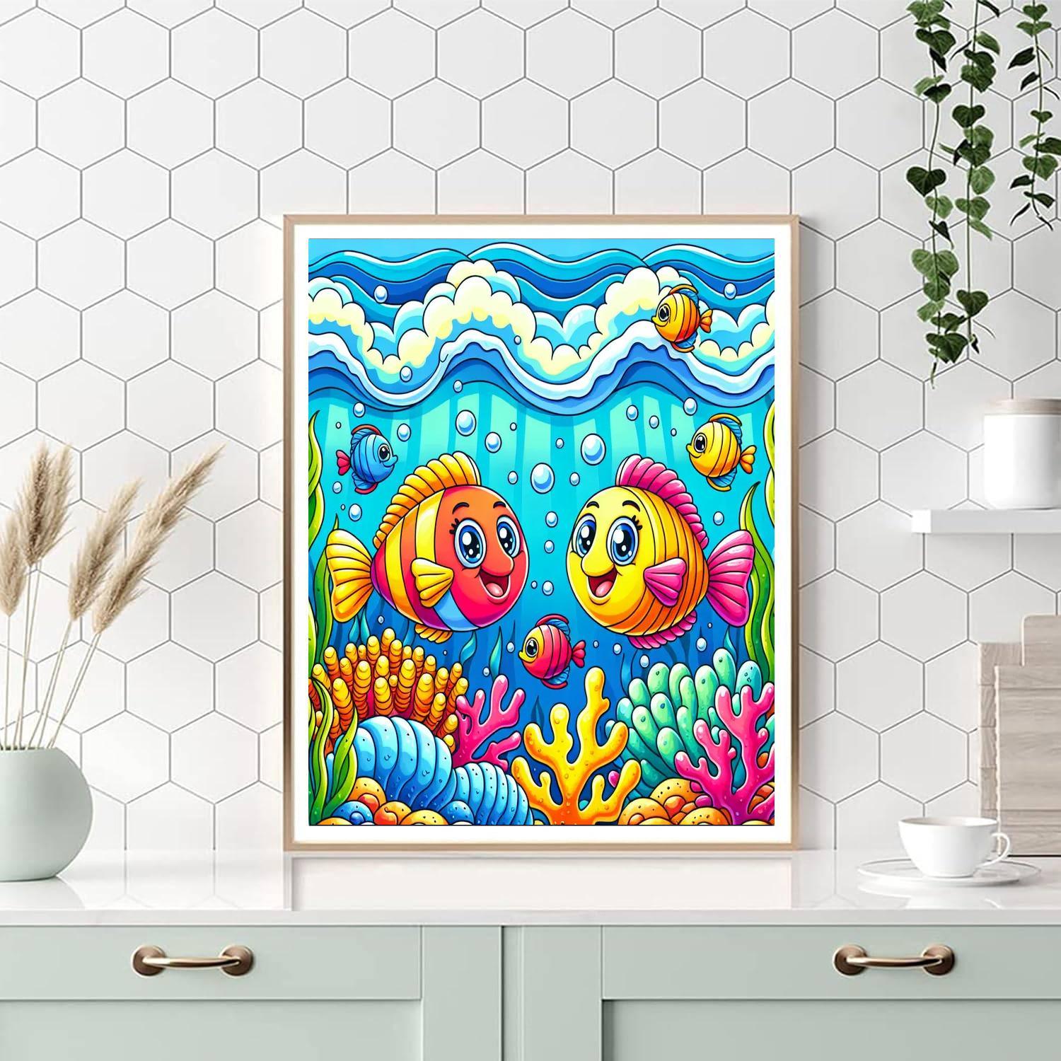 Bubbly Fish Fiesta Paint By Numbers