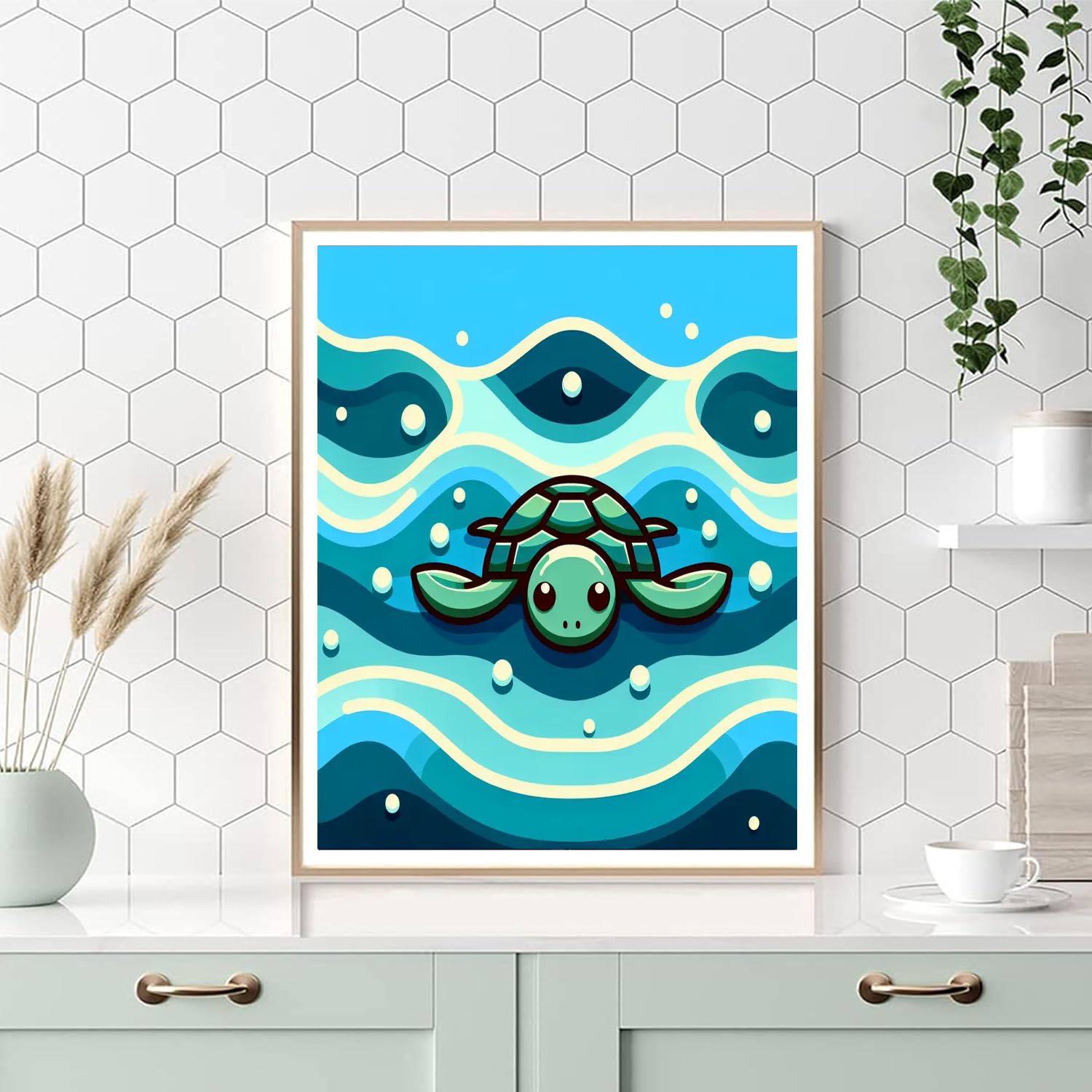 Sailing Sea Turtle Tale Number Painting