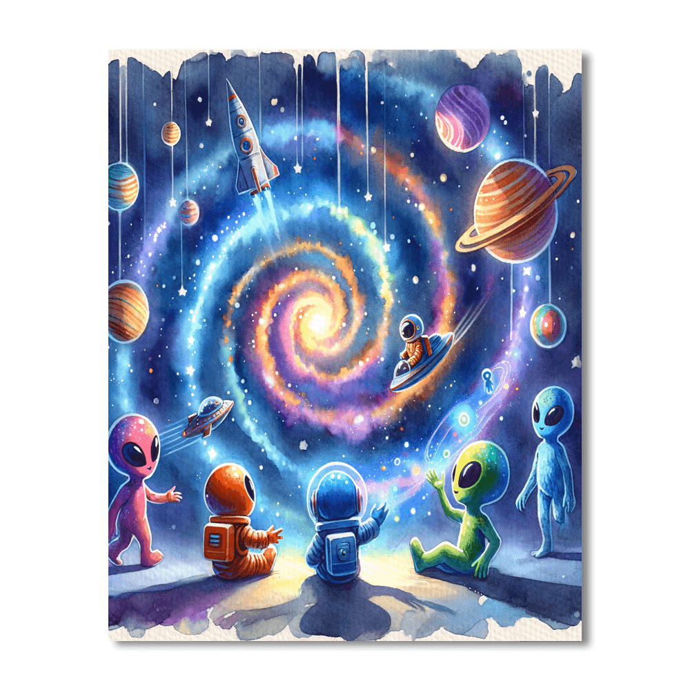 Cosmic Alien Adventure Paint By Color