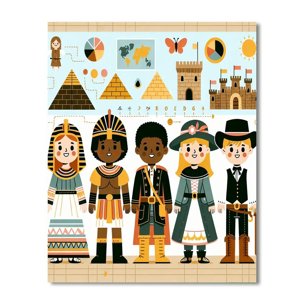 Time Traveling Tots Number Painting