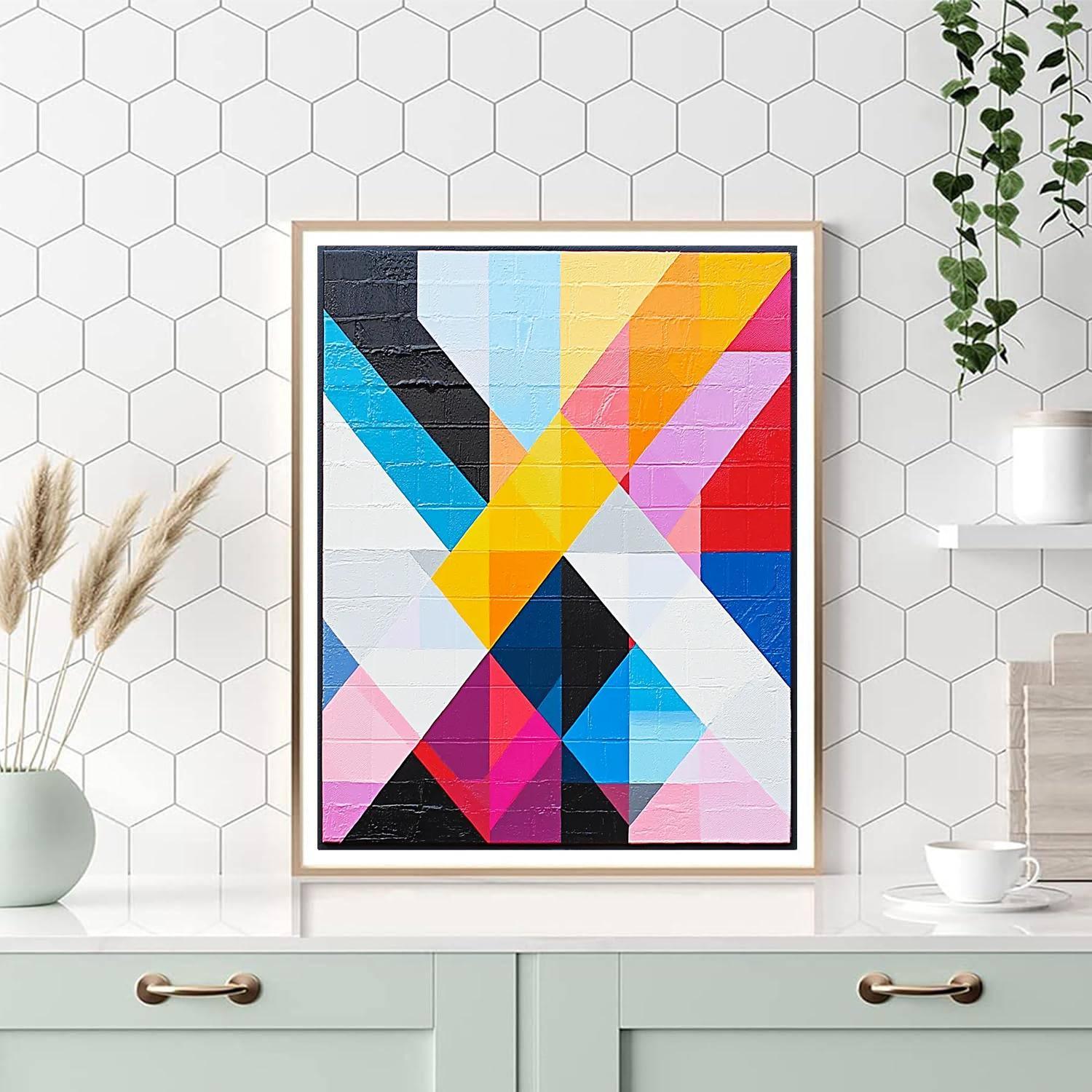 Bridget Riley Inspired Contemporary Geometric Vibrance  Paint By Numbers Kits
