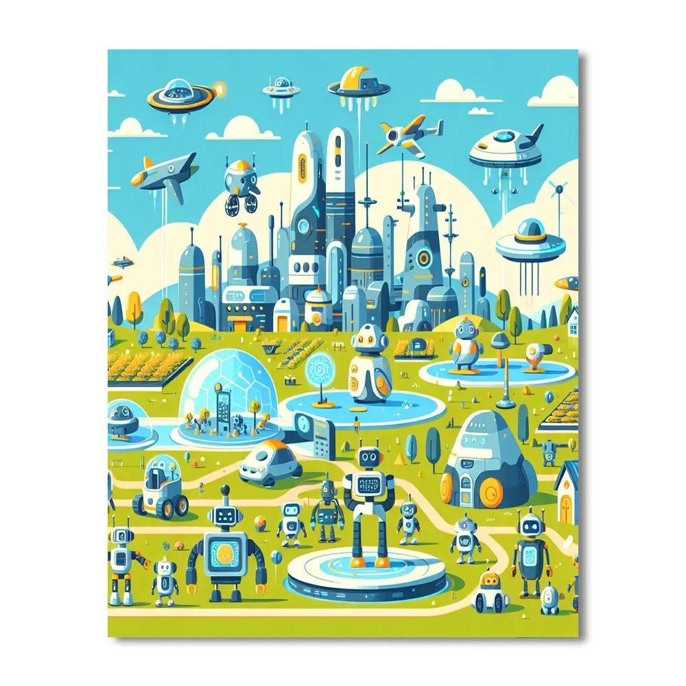 Robotic World Of Tomorrow Painting Number Kit