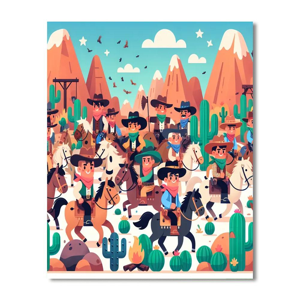 Charming Wild West Adventure Number Painting