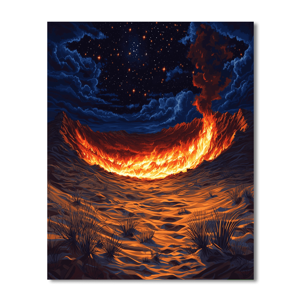 Darvaza Gas Crater - Turkmenistan Paint By Numbers Kits