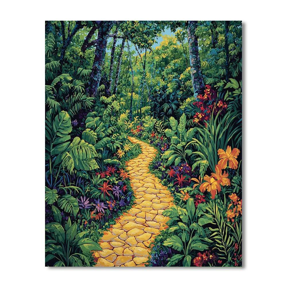 Rousseau Inspired Luminous Forest Path  Painting By Numbers Kit