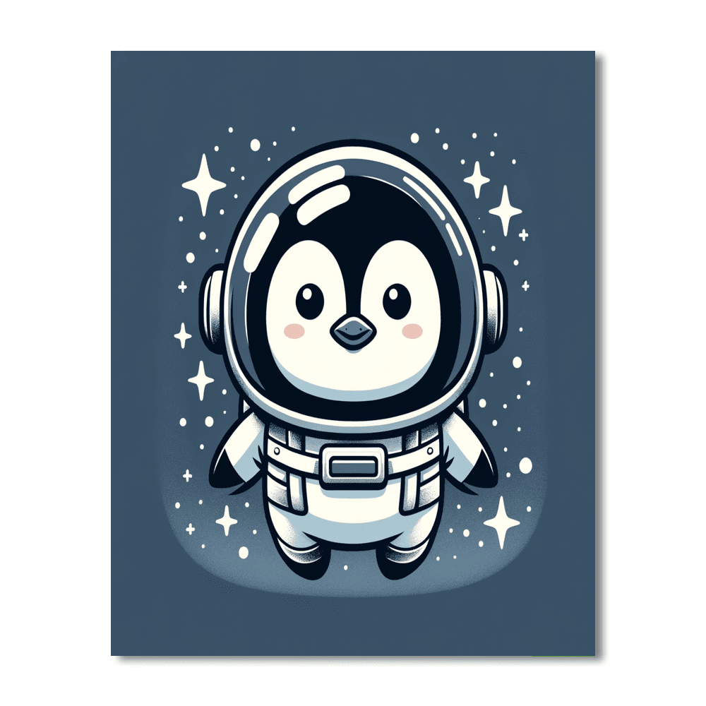 Astronaut Penguin Painting By Numbers Kit