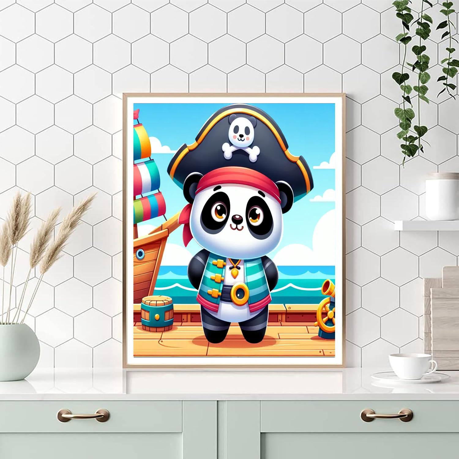 Pirate Panda's Treasure Quest DIY Paint By Numbers