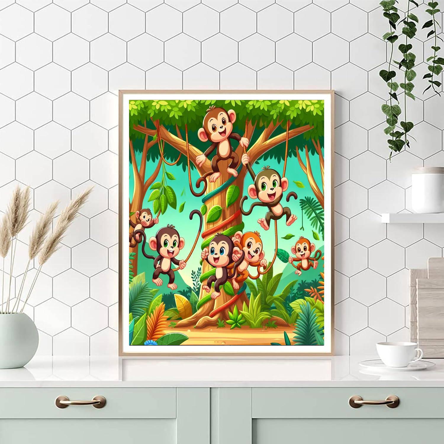 Merry Mischievous Monkeys Paint By Numbers