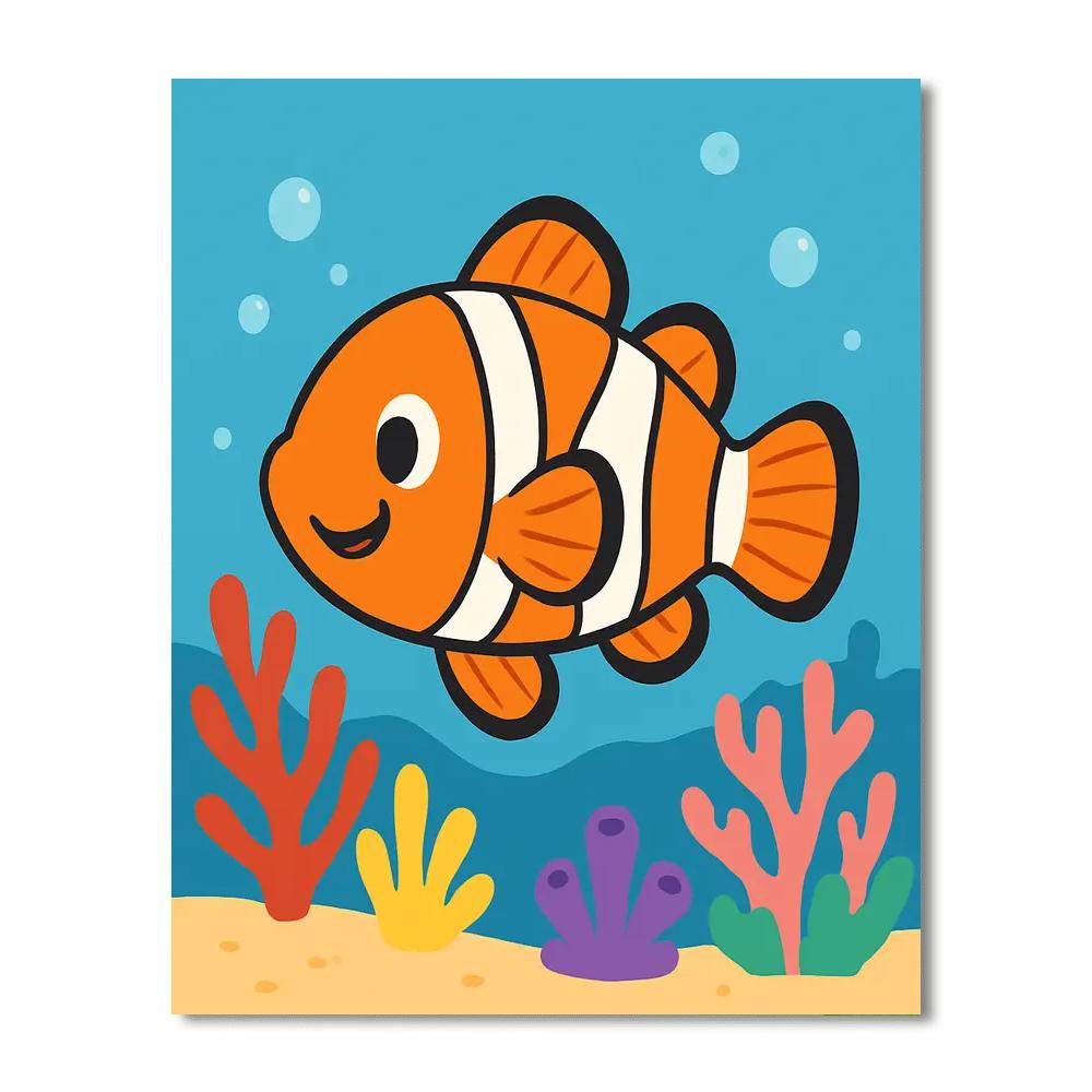 Cheerful Clown Fish Numbered Painting Kits