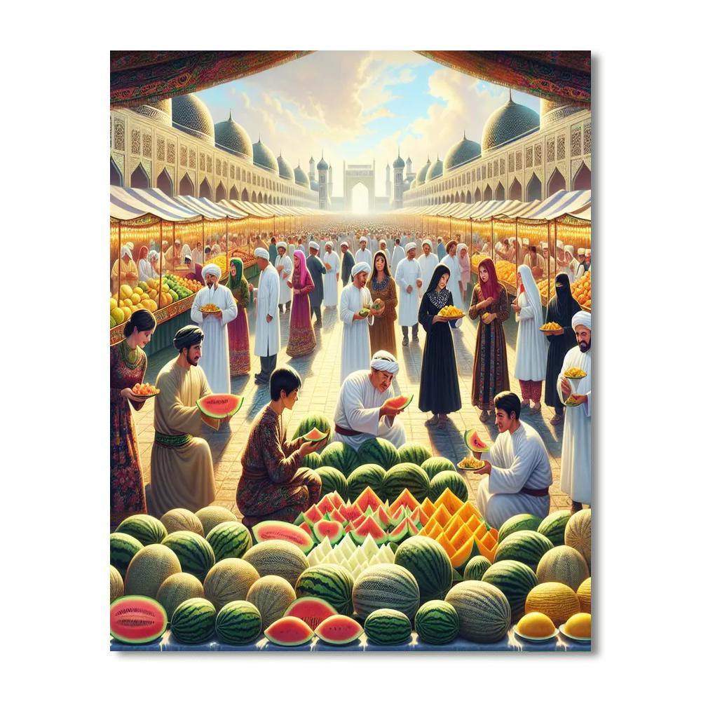 Melon Day - Turkmenistan Painting Number Kit