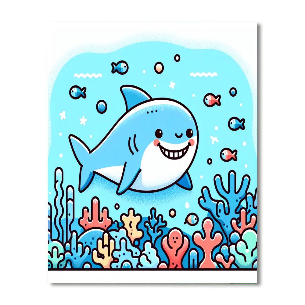 Daring Adventure Shark Paint By Numbers Art