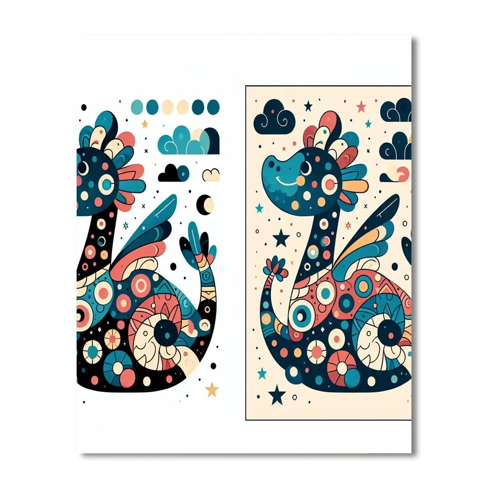 Daring Doodle Dragon Paint By Numbers