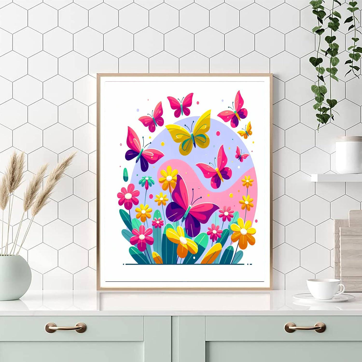 Busy Butterflies Paint By Numbers Art