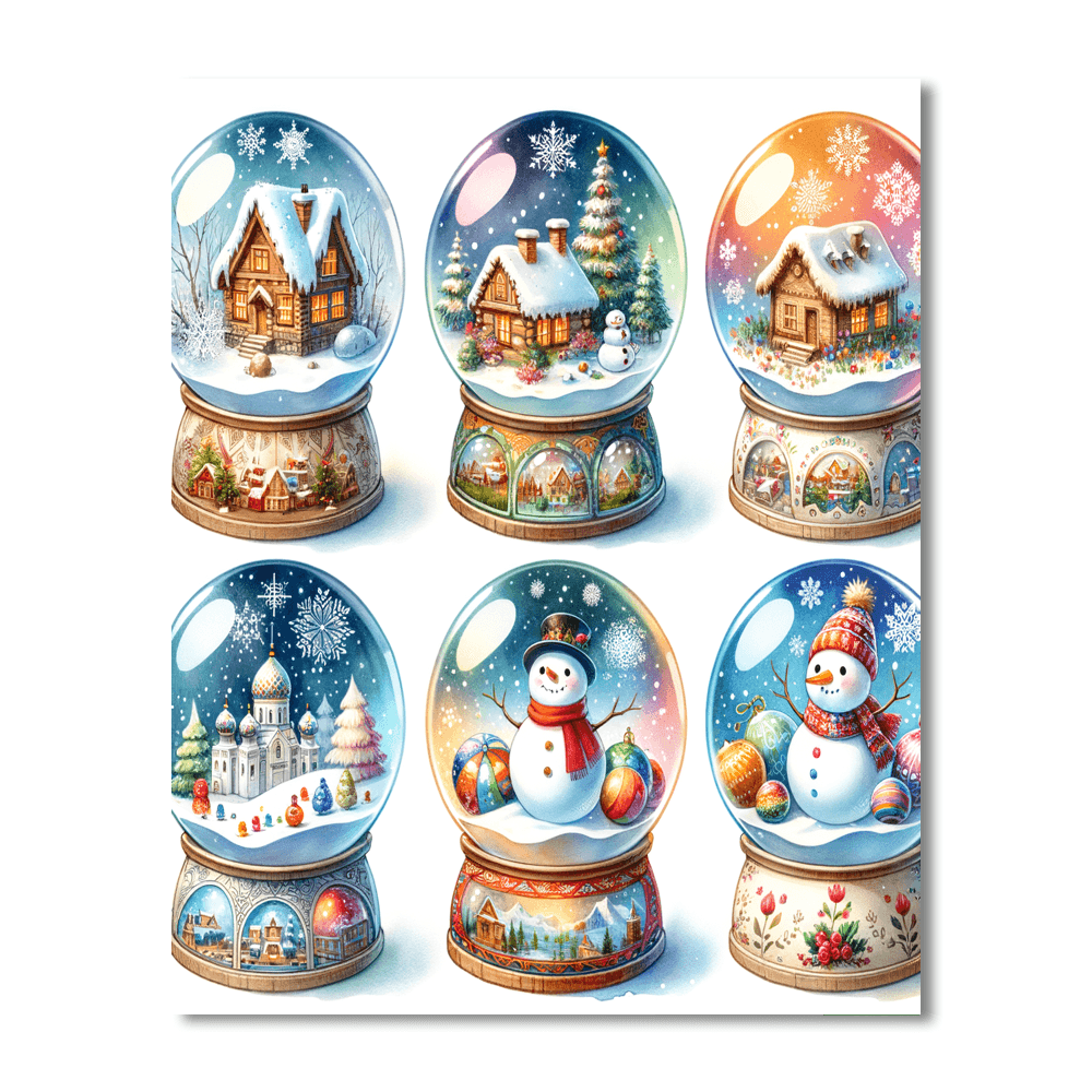 Magical Snow Globes Paint By Numbers