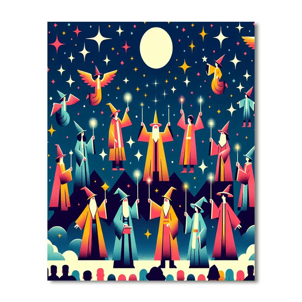 Wizard's Midnight Spell Paint By Numbers Art