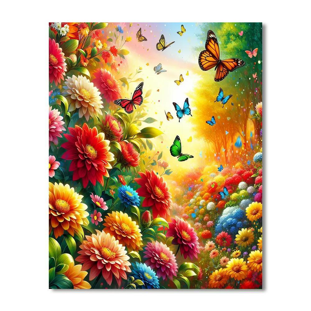 Breezy Summer Garden Painting Number Kit