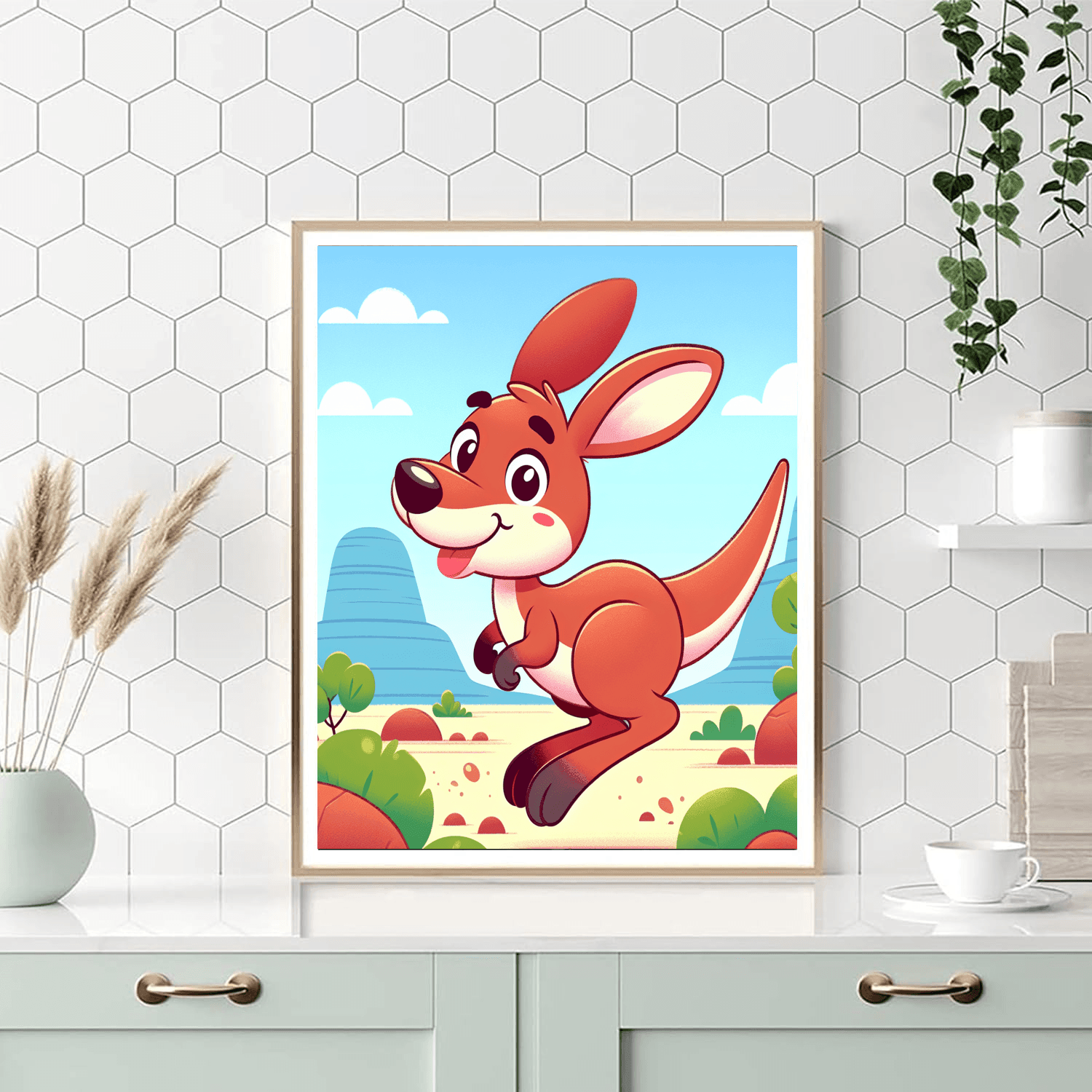 Courageous Kangaroo Number Painting