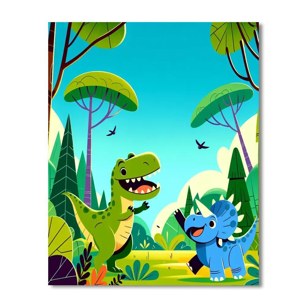 Dinosaur Friends Painting Number Kit
