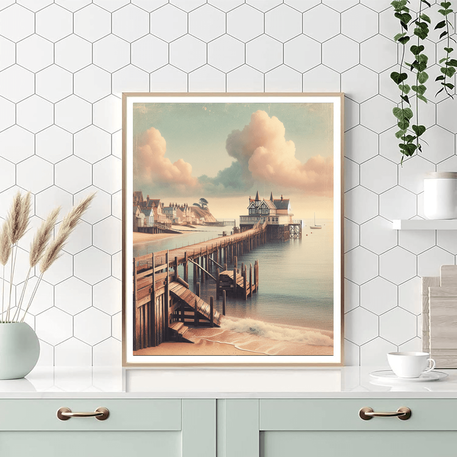 Nostalgic Seaside Pier Number Painting