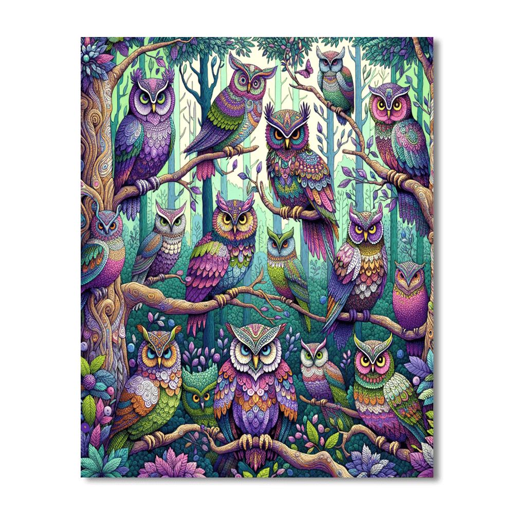 Whimsical Owl Fantasy Paint By Numbers Kits