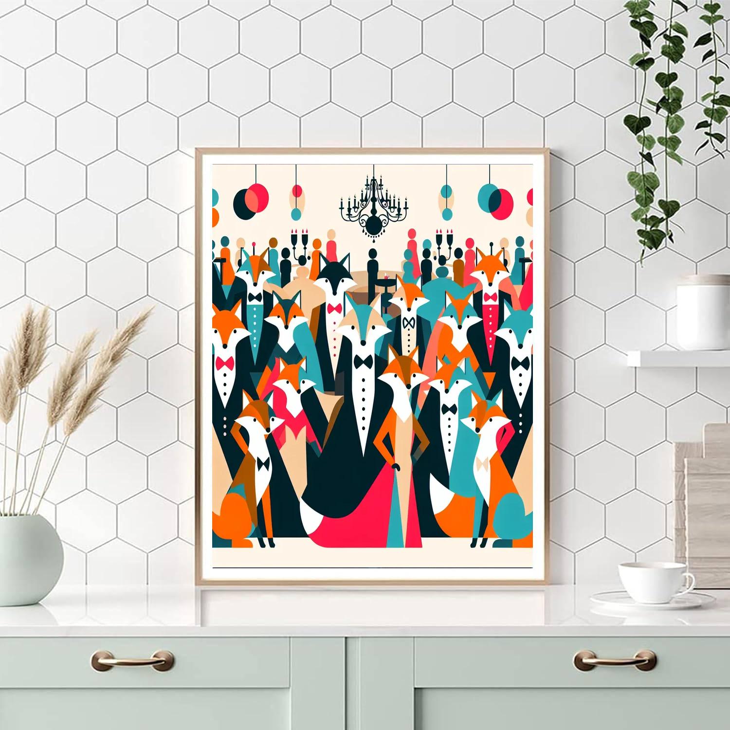 Foxes In Fancy Frocks Paint By Numbers