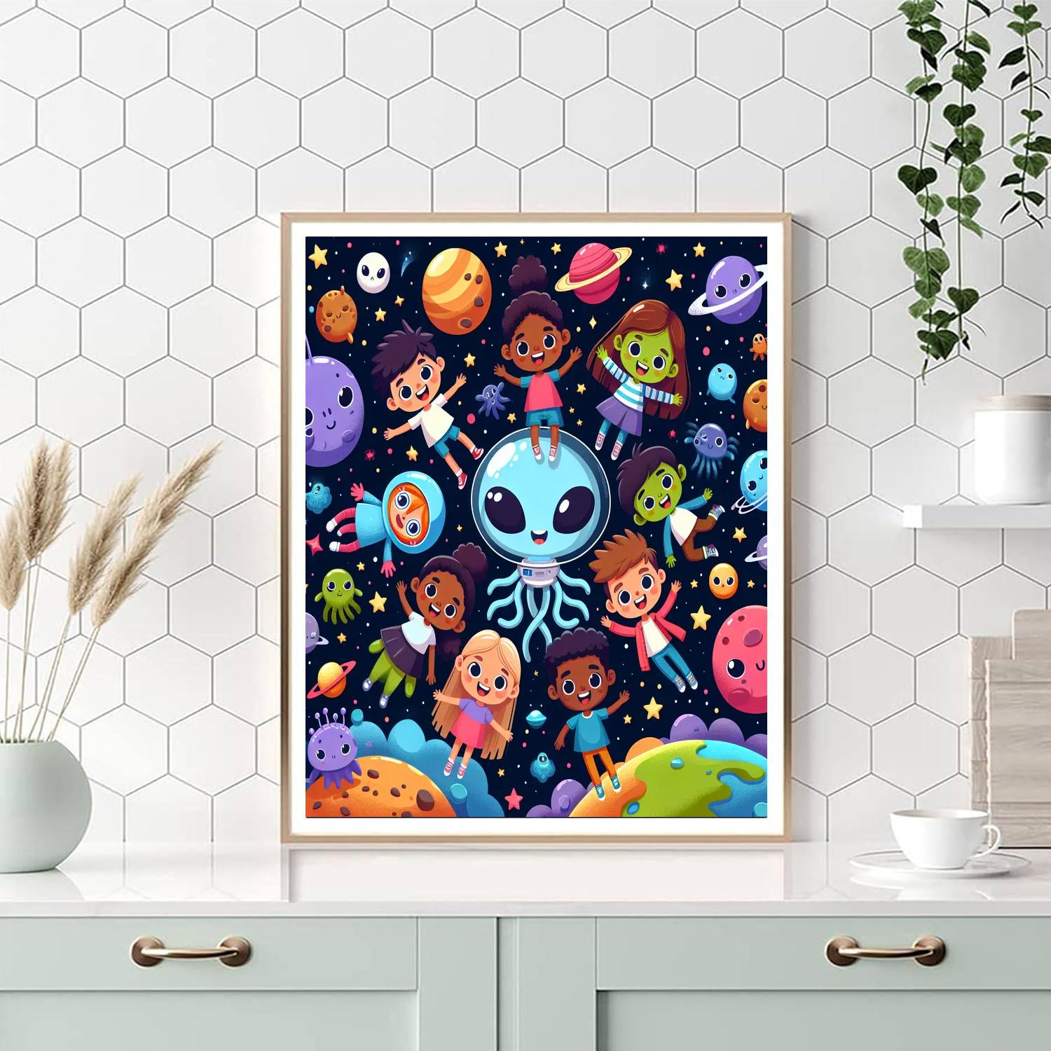 A Day In Space Paint By Numbers Art