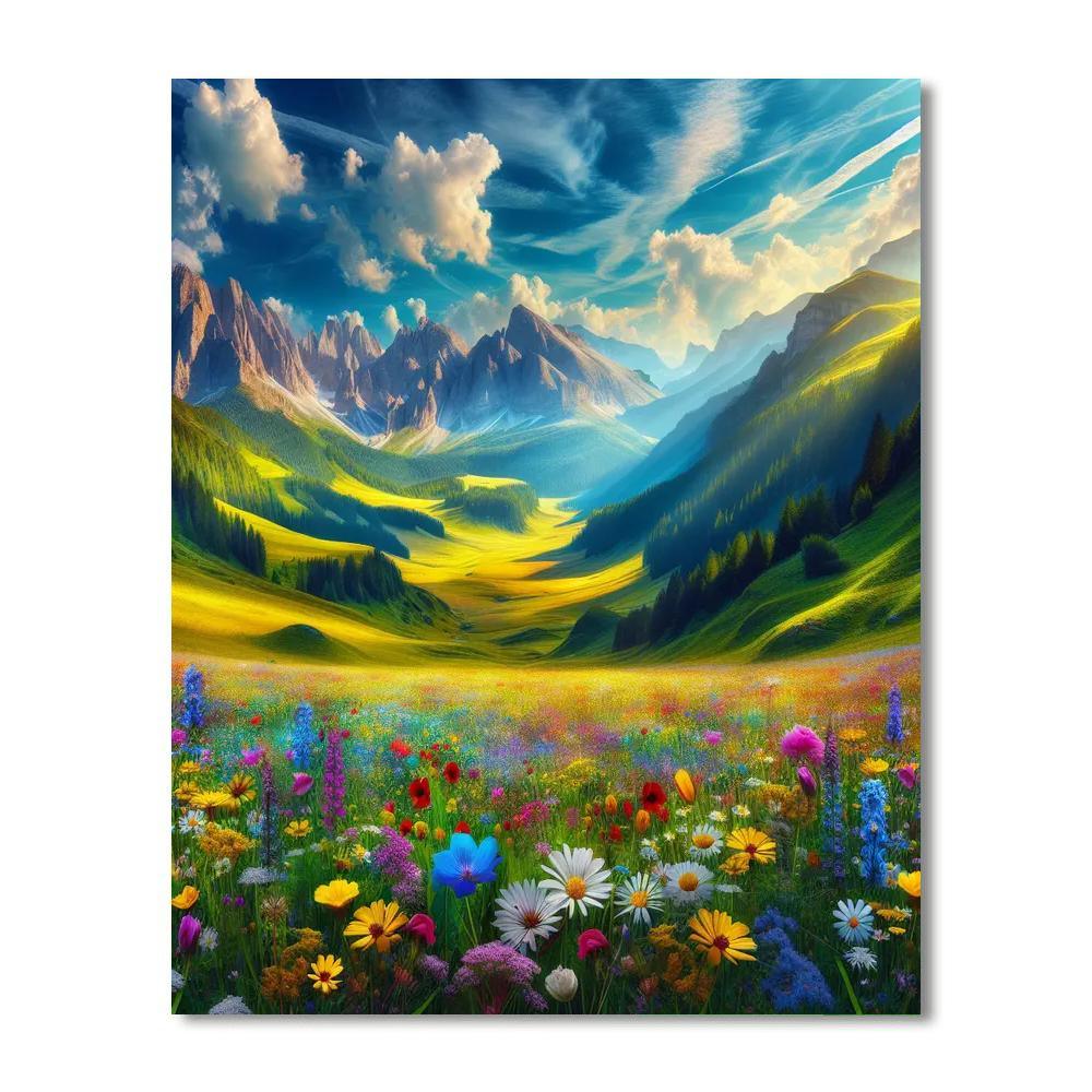 Alpine Meadow Splendor DIY Paint By Numbers