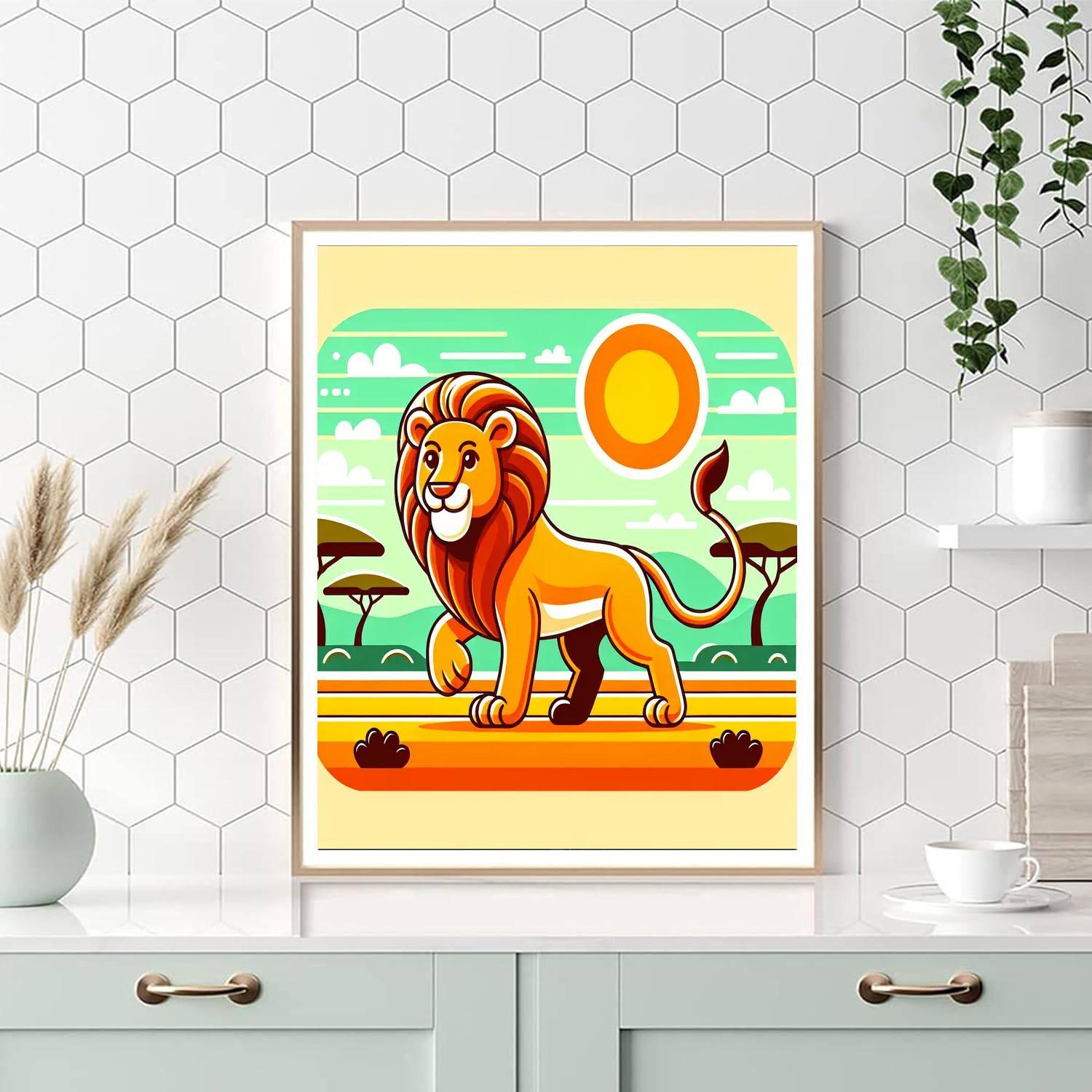 Courageous Lion Adventure Paint By Number