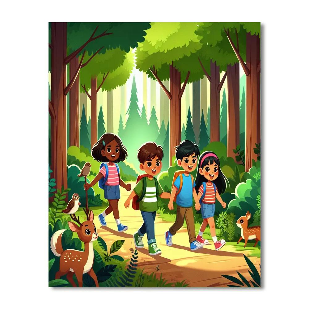 Adventurous Woodland Trek Painting Number Kit