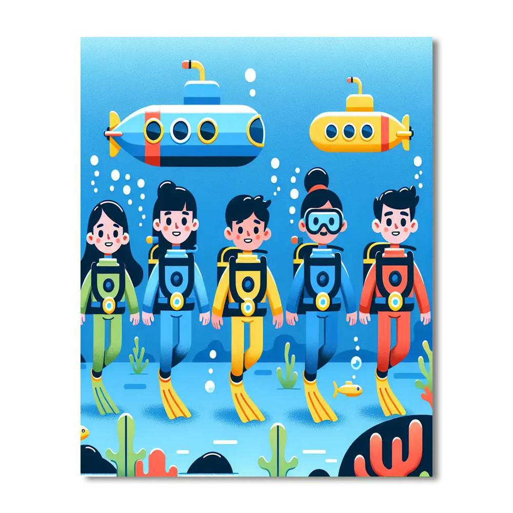 Undersea Explorer's Voyage Paint By Numbers Art