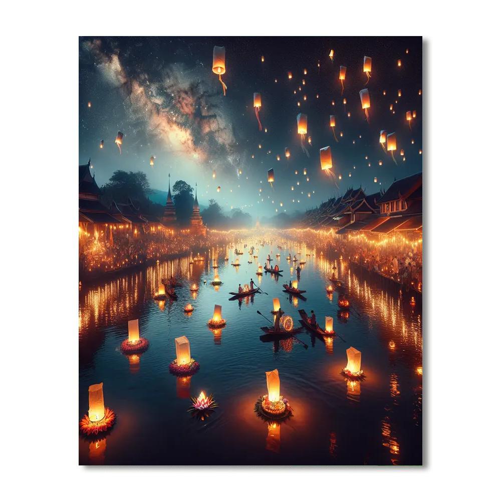 Loi Krathong - Chiang Mai Paint By Numbers