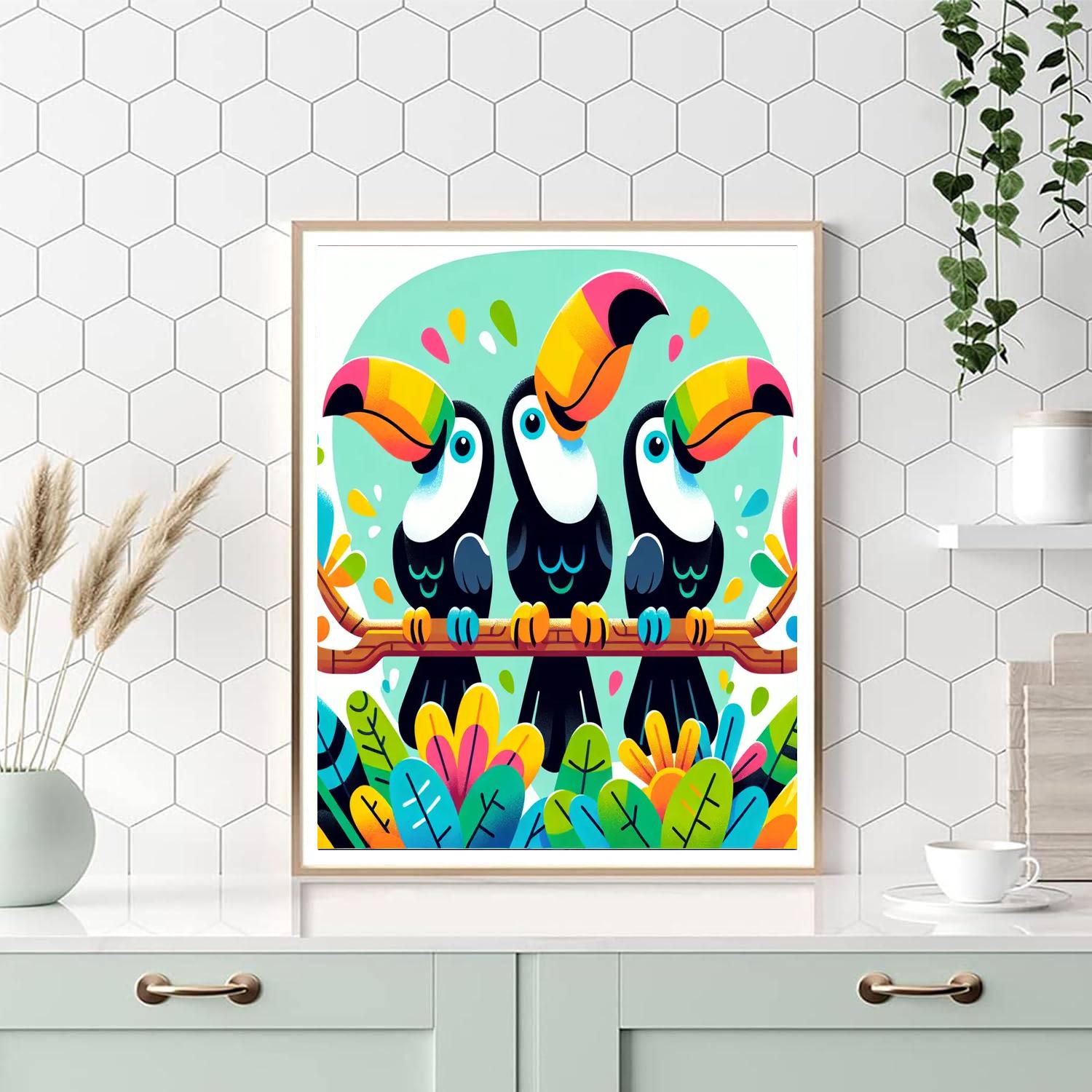 Tropical Toucan Trio Numbered Painting Kits