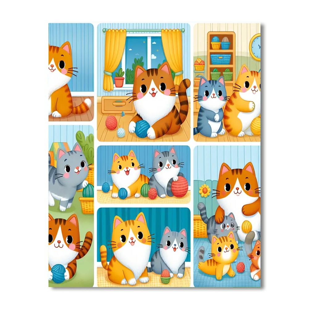Funky Felines Number Painting