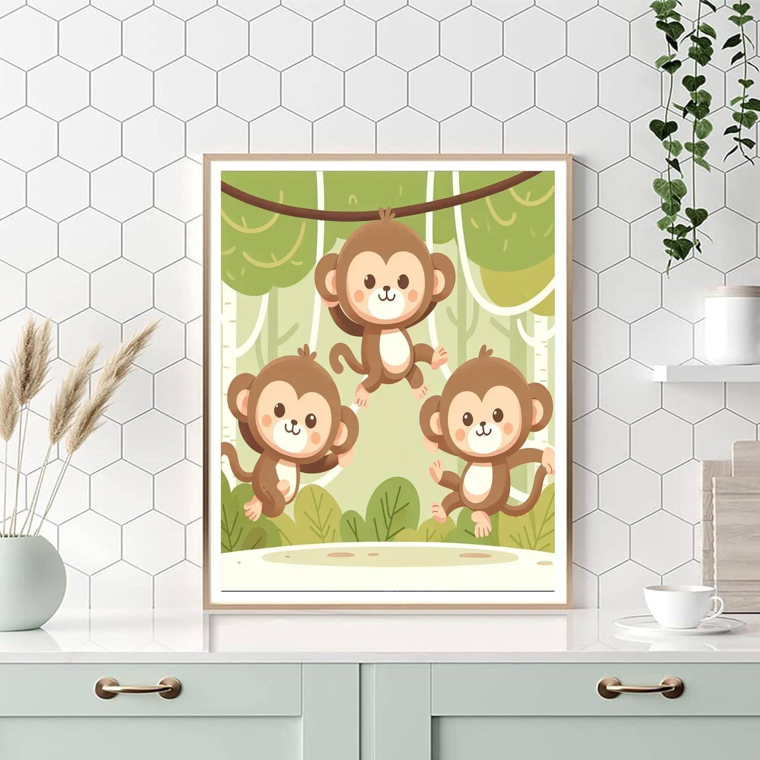 Jungle Monkey Fun Numbered Painting Kits