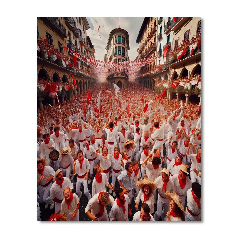 Festival De San Fermin Number Painting