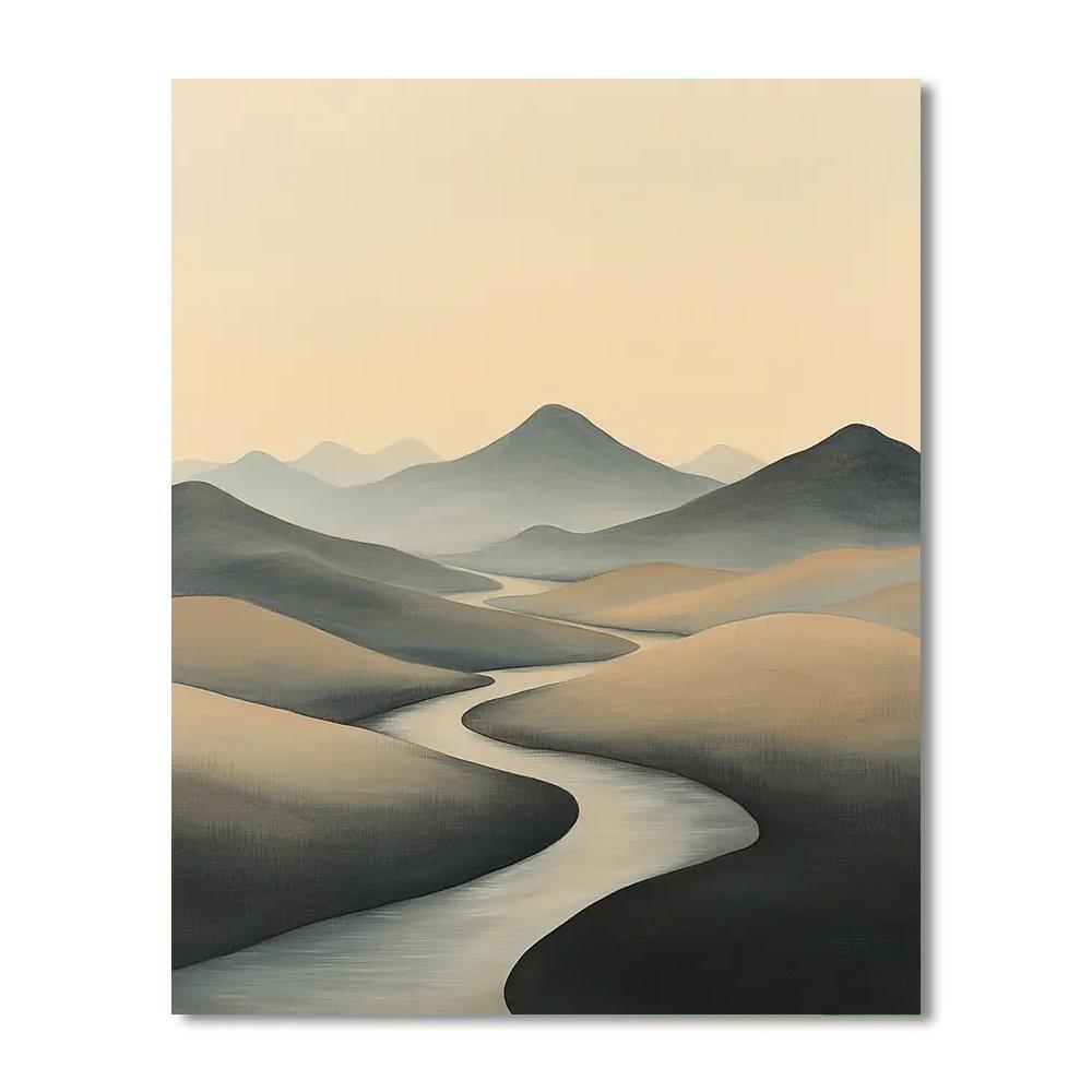 Zhao Mengfu Inspired Ethereal Tranquility  Painting By Numbers Kit