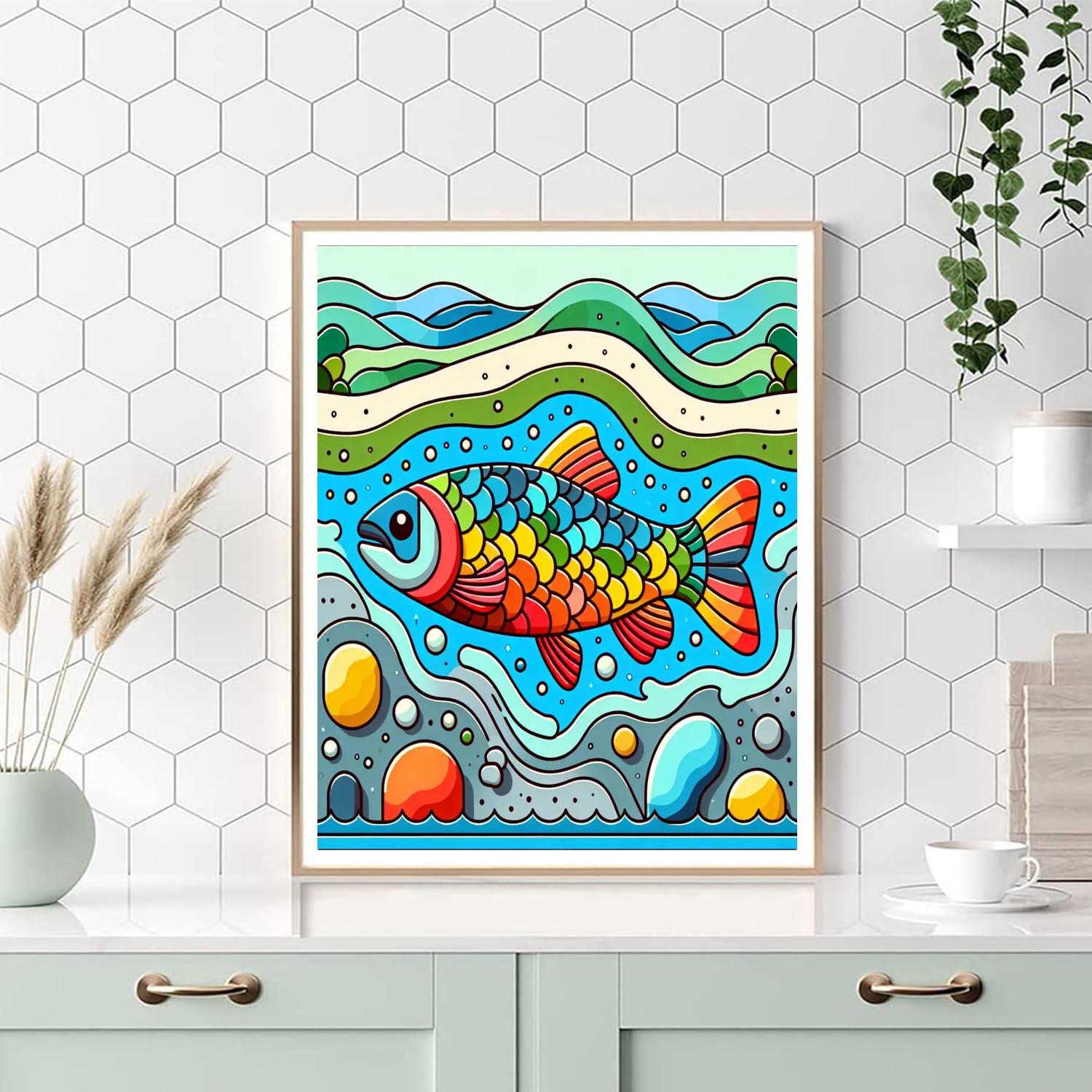 Radiant Rainbow Trout Paint By Numbers Art