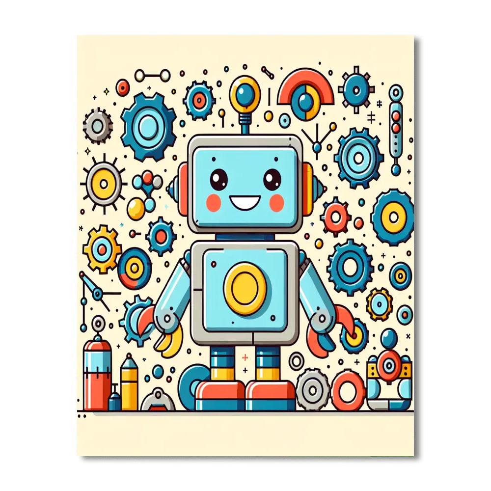 Fun-filled Robot DIY Paint By Numbers