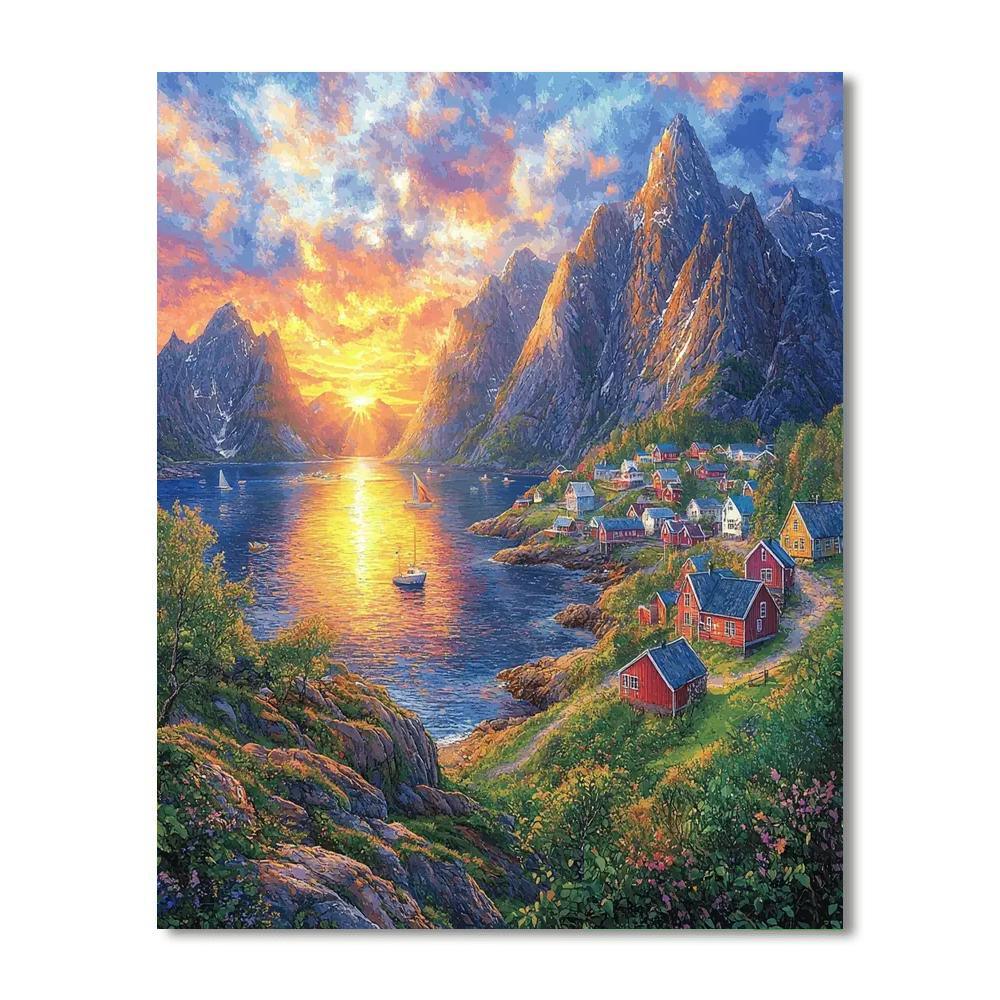 Lofoten Islands In Norway Painting Number Kit