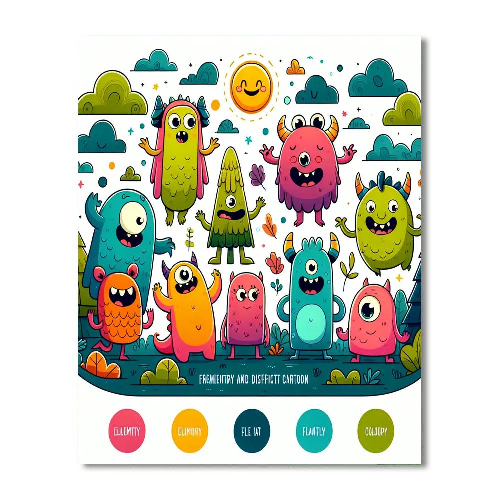 Fantasy Monster Friends Paint By Numbers Kits