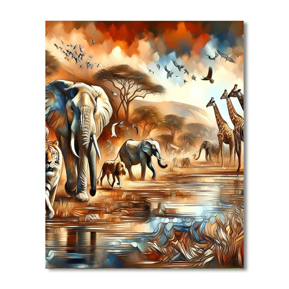 Adventurous Safari Encounter Painting Number Kit