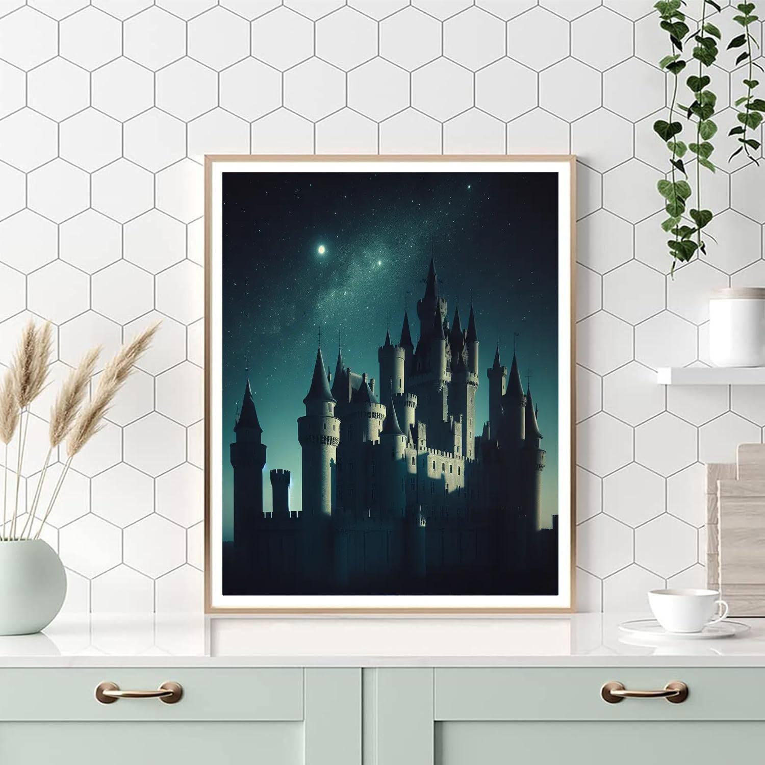 Enchanted Castle Under Moonlight Paint By Numbers Kits