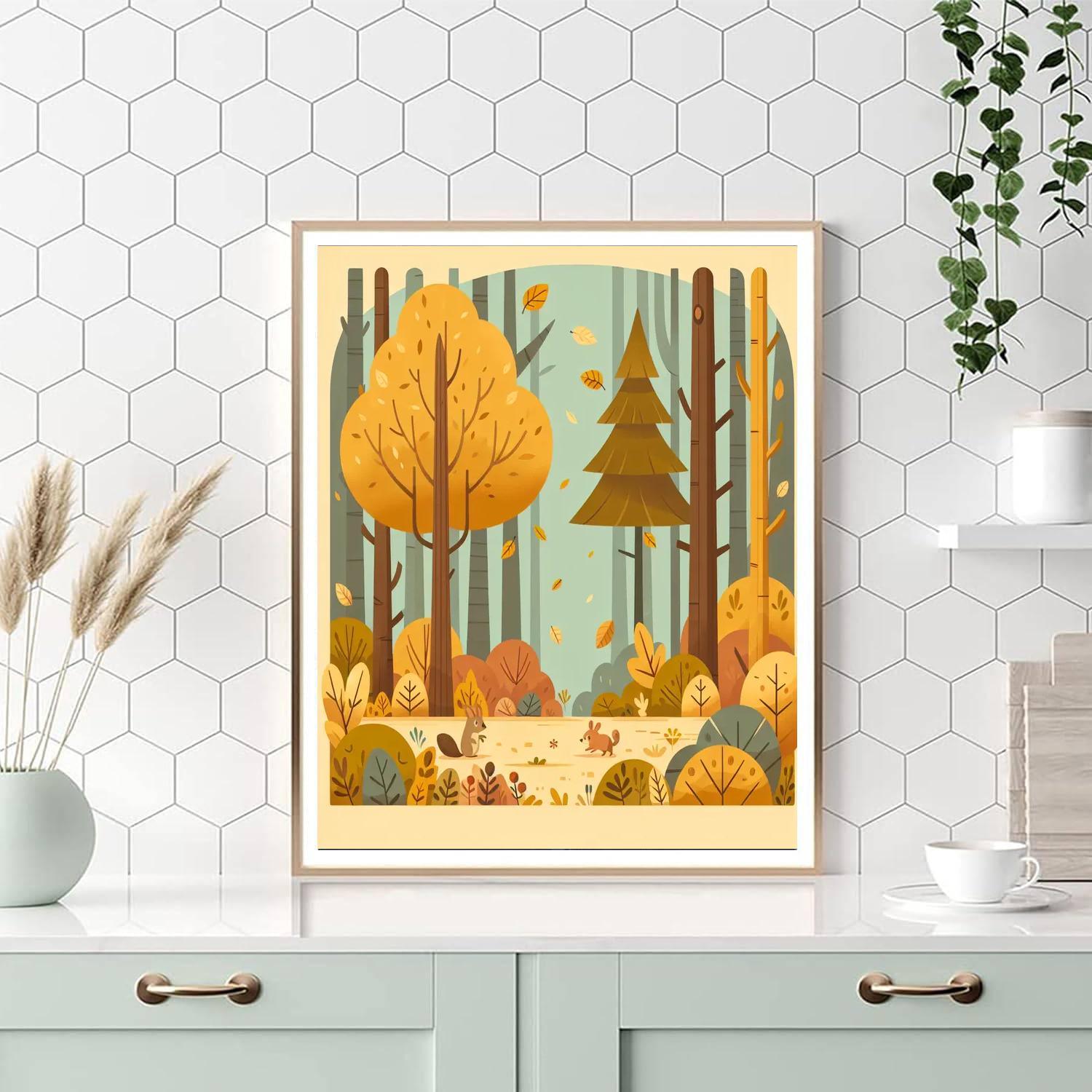 Autumn Woodland Walk Painting By Numbers Kit